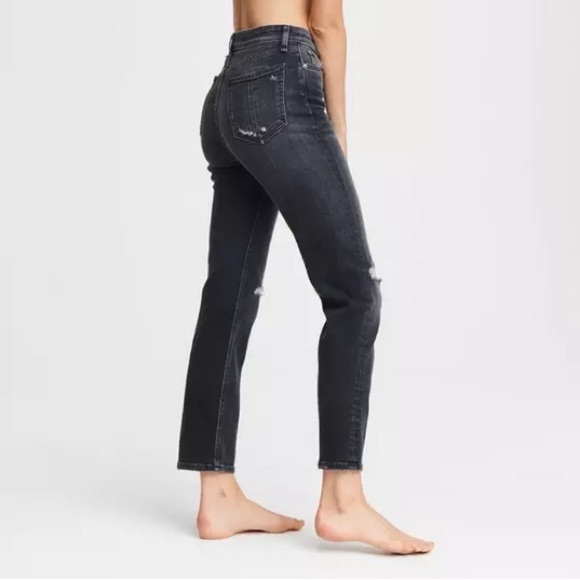 Rag & Bone Nina High-Rise Ankle Cigarette Jean Black Grafton w/Holes Denim 27 - Picture 2 of 14
